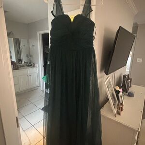 Lulu's Elegant Dark Green Prom Dress